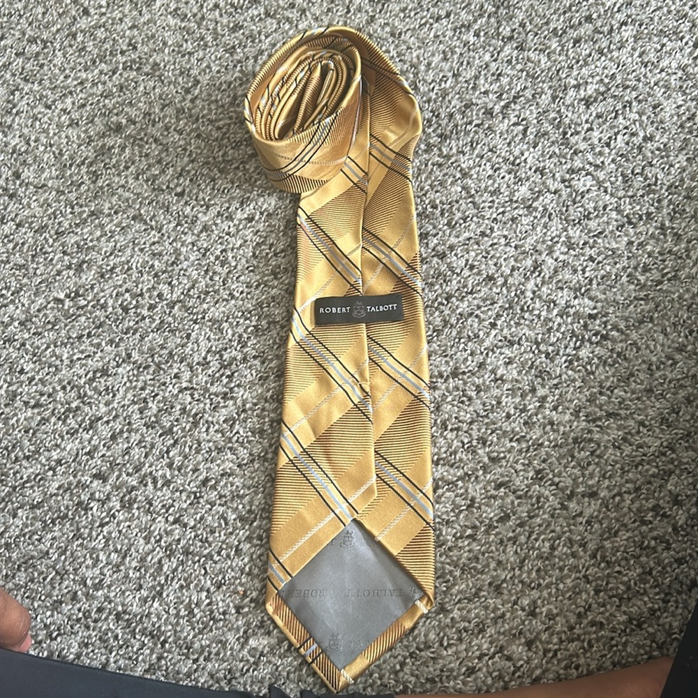 Robert Talbott Yellow Plaid Men's Tie
